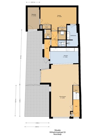 Floorplan - Wilhelminastraat 53, 2201 KB Noordwijk